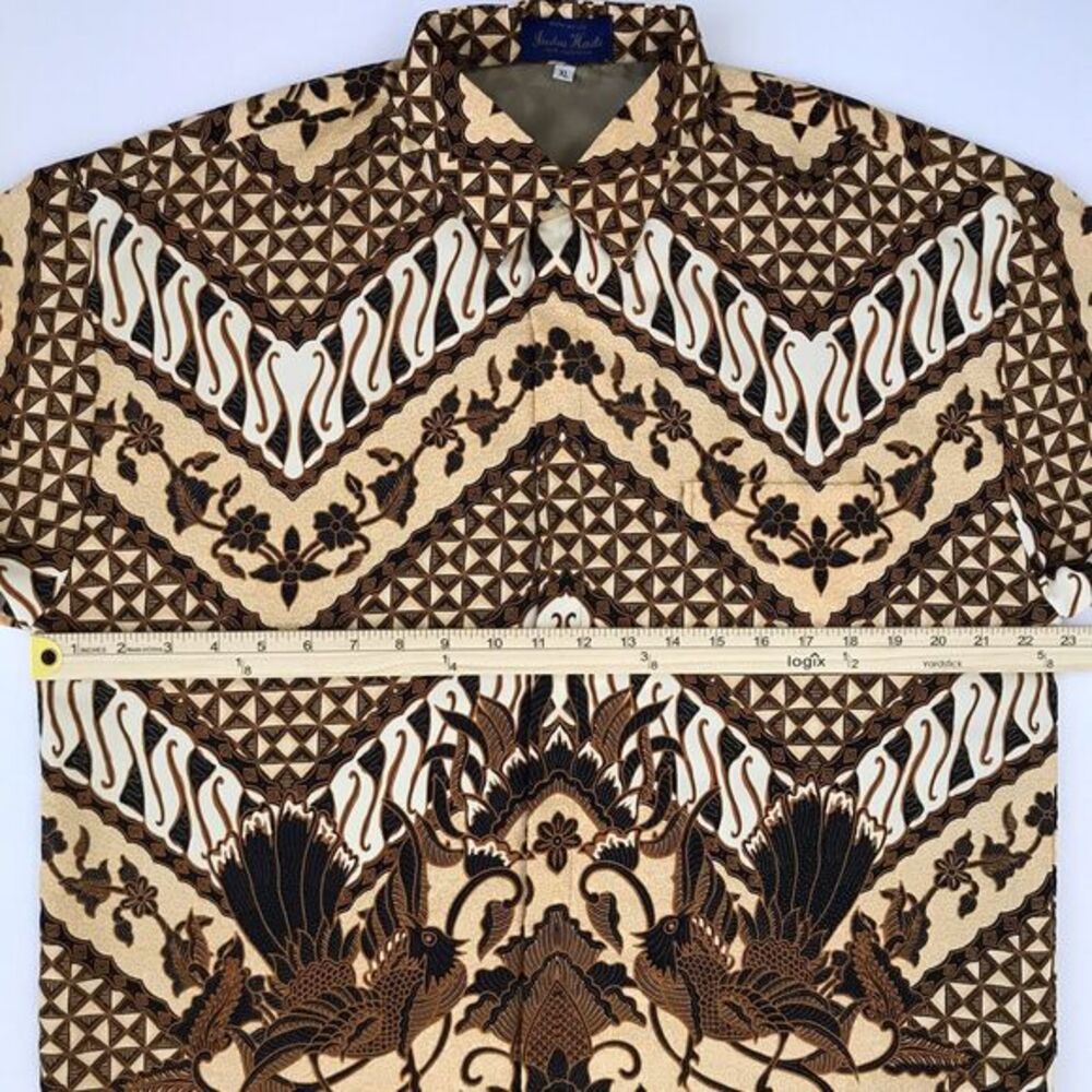 Indra Hadi Batik Halus Shirt Mens XL‎ Geometric Traditional Long Sleeve - Picture 11 of 14